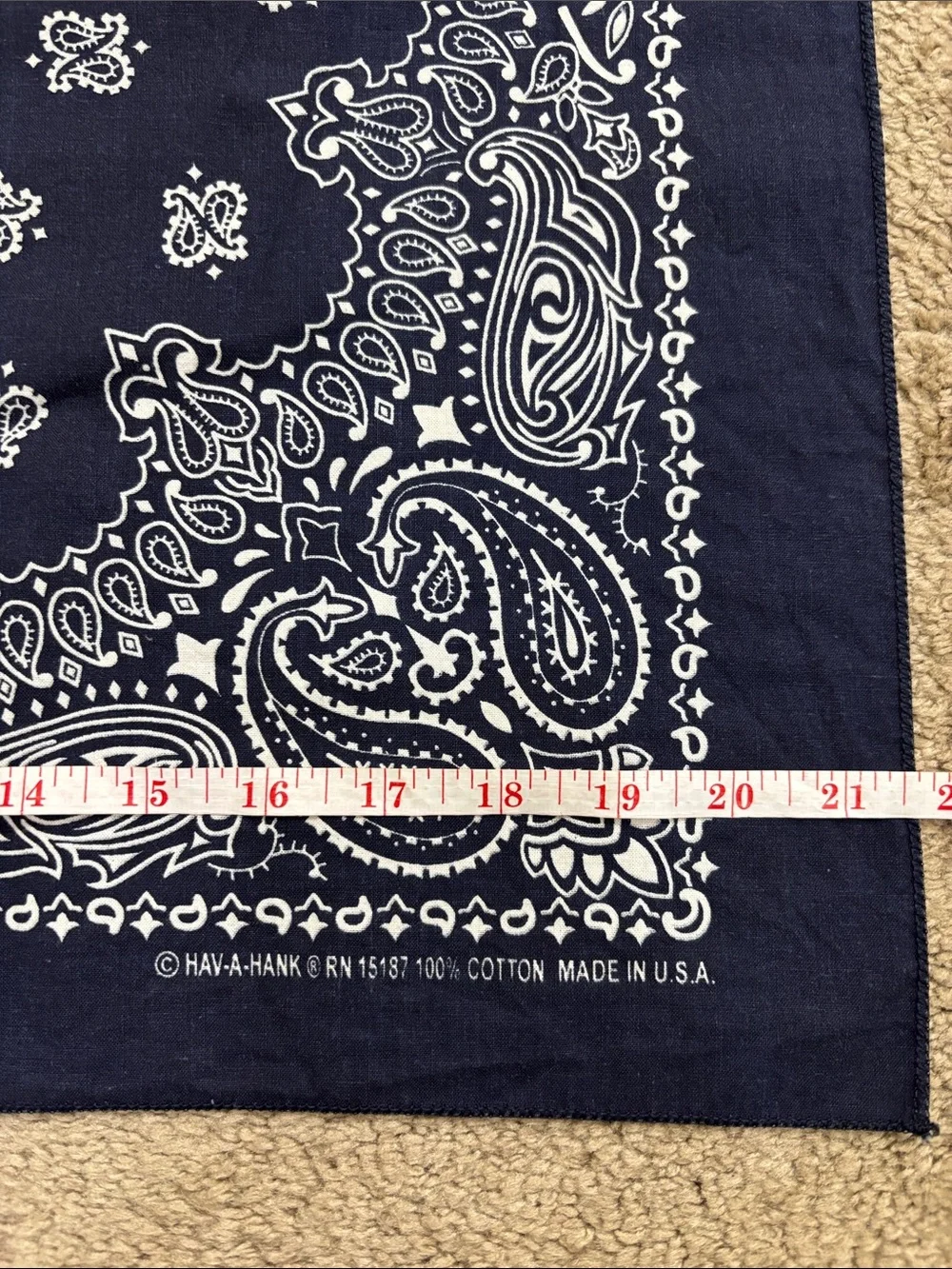 Classic Navy Paisley 100% Cotton Bandana - Navy
